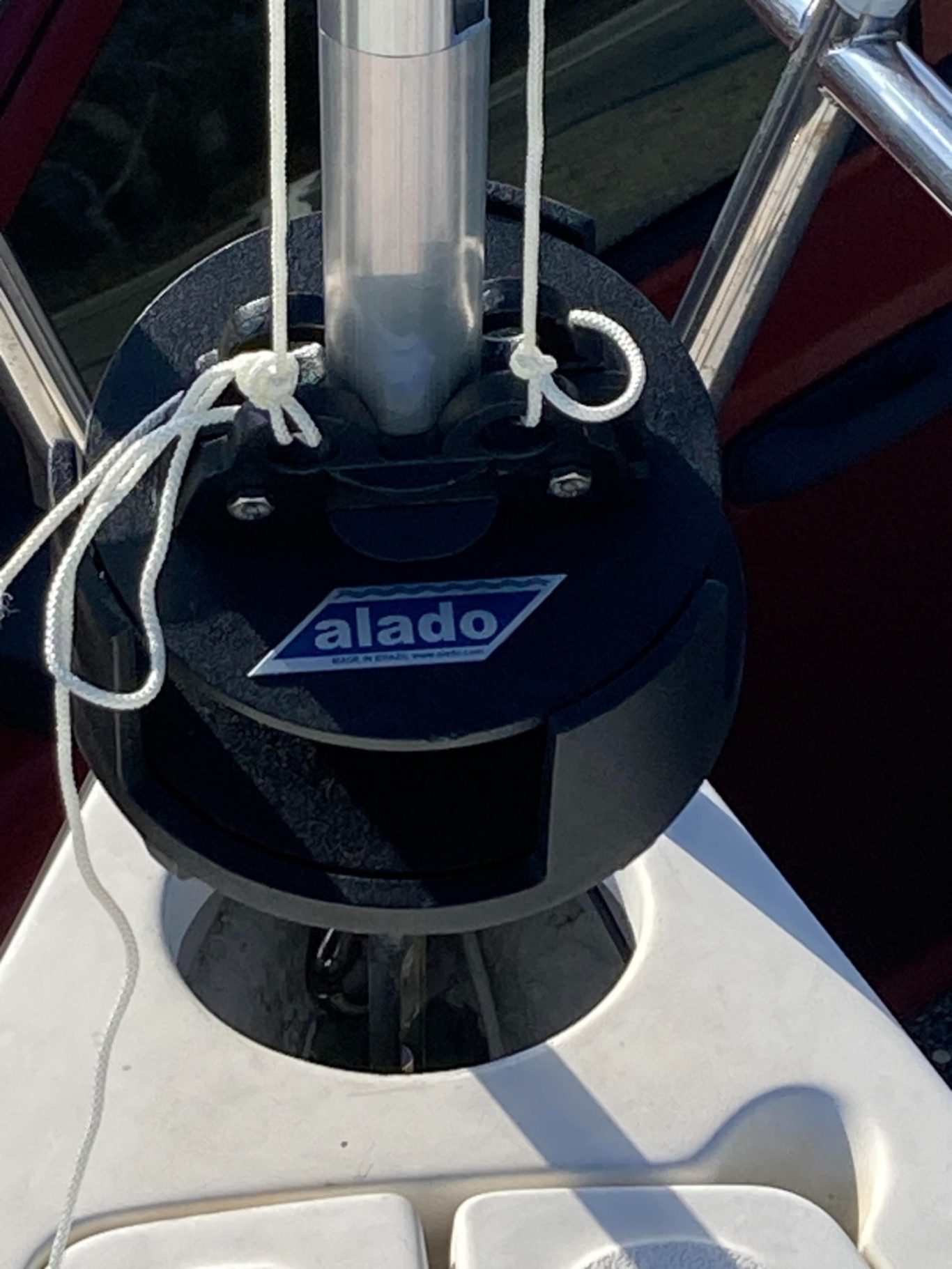 Drum Mounted with messenger lines for halyards